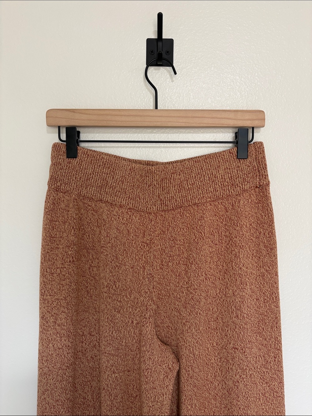 NWOT Free People Chunky Knit Pull-On Wide Leg Pant Boho Lounge Brown - Picture 3 of 8